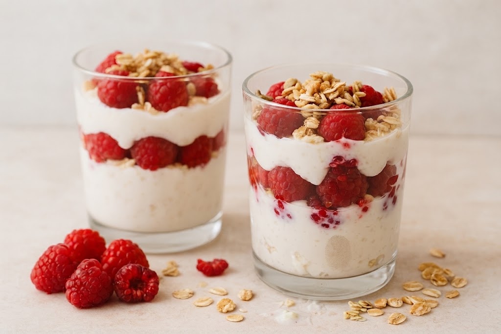 Creamy Sugar-Free Raspberry Oat Parfait